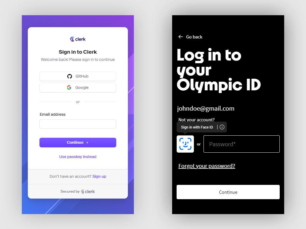 Good examples of passkeys and biometric authentication